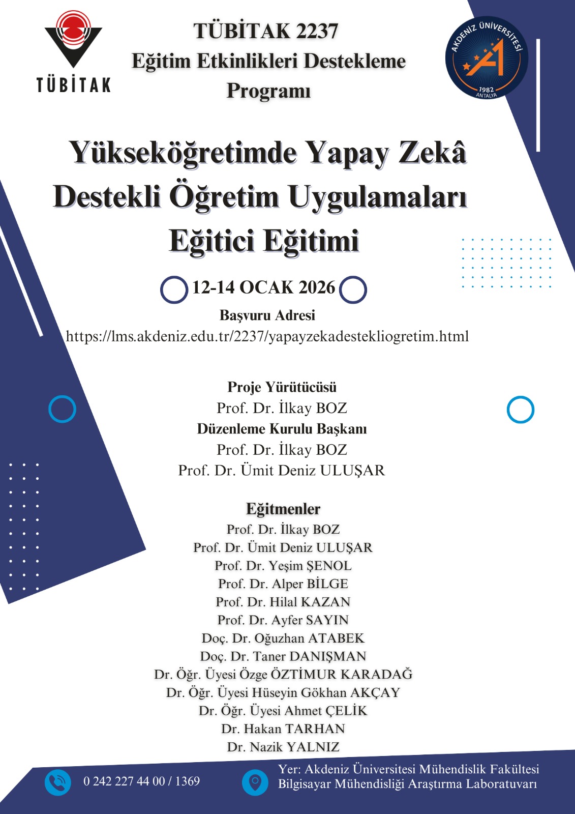 TÜBİTAK 2237 Eğitim Etkinlikleri Destekleme Programı - Eğitimci Listesi